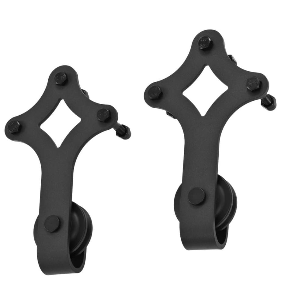 Kit de fixation pour porte coulissante 200 cm Acier Noir