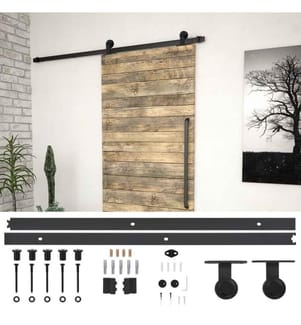 Kit de fixation pour porte coulissante 183 cm Acier Noir