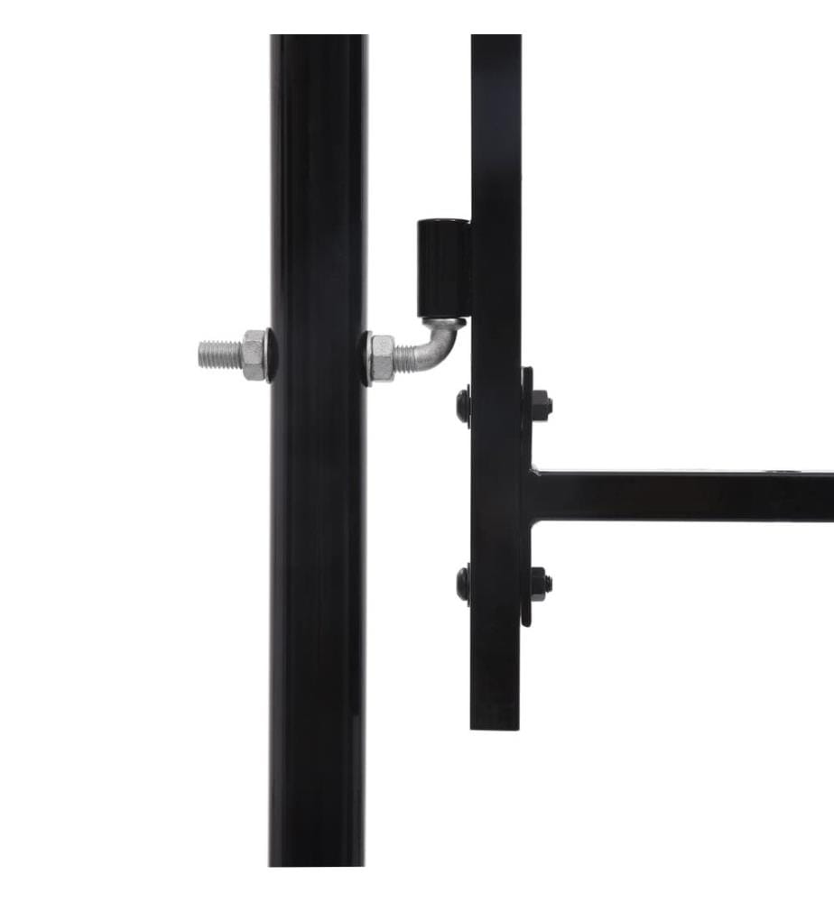 Portillon double porte avec dessus à pointe Acier 3x1,5 m Noir