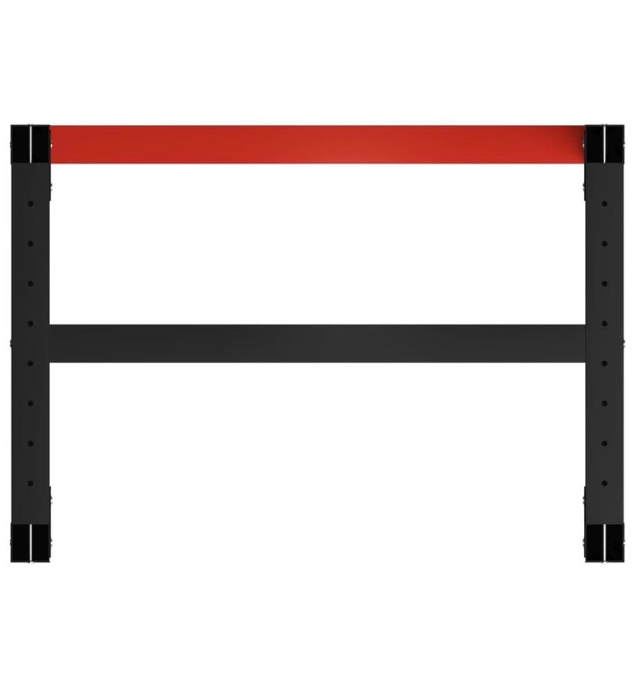 Werkbankgestell Metall 80x57x79 cm Schwarz und Rot
