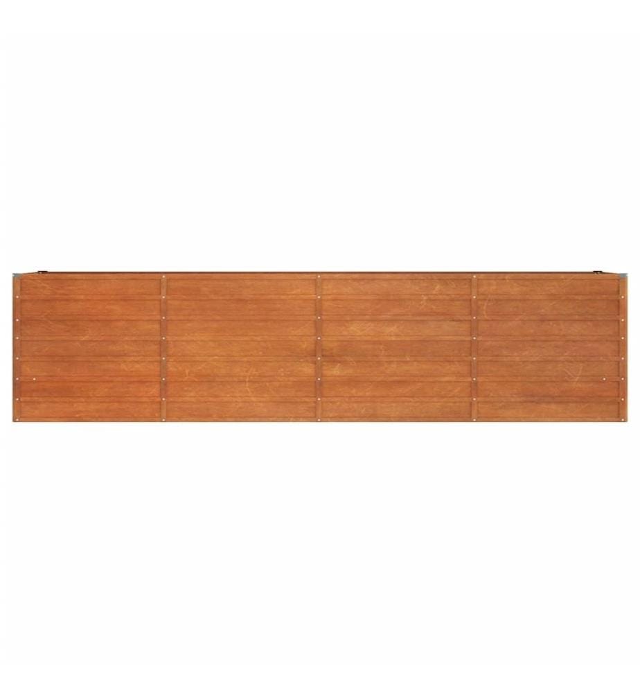 Lit surélevé de jardin rouillé 320x80x77 cm acier corten