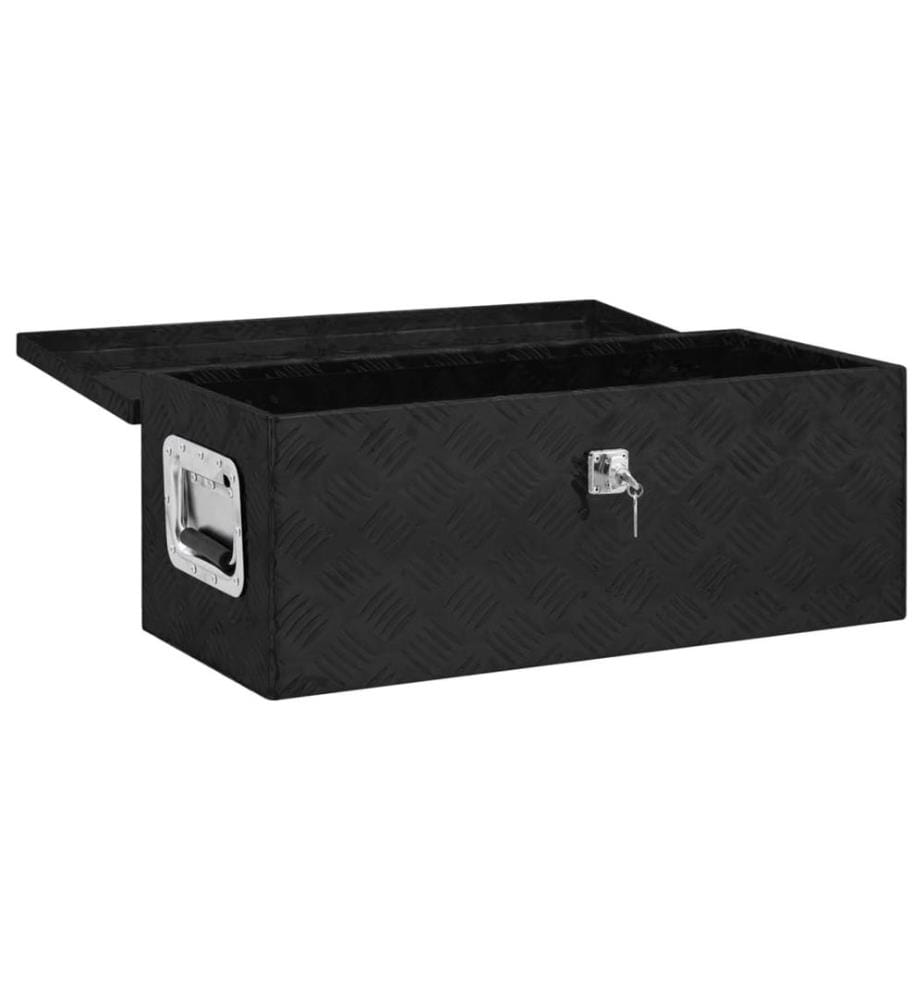 Aufbewahrungsbox Schwarz 70x31x27 cm Aluminium