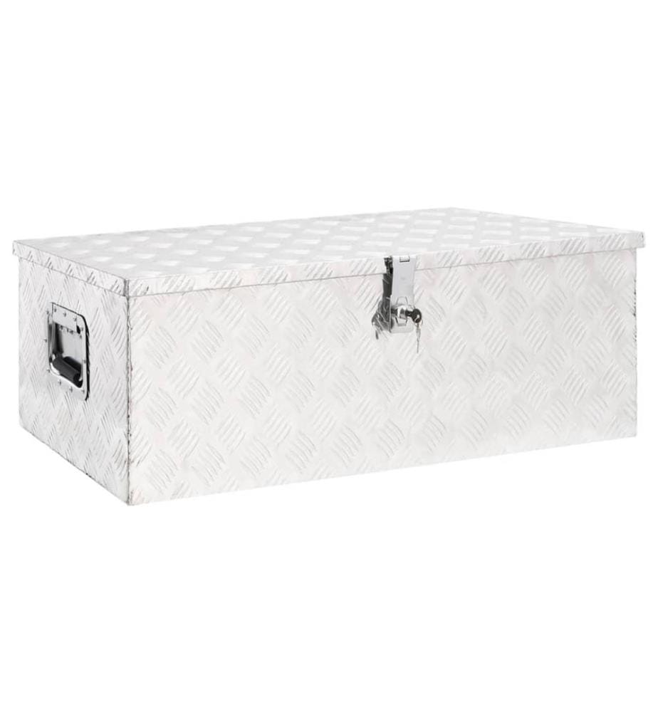 Aufbewahrungsbox Silbern 90x47x33,5 cm Aluminium