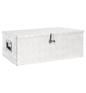 Aufbewahrungsbox Silbern 90x47x33,5 cm Aluminium