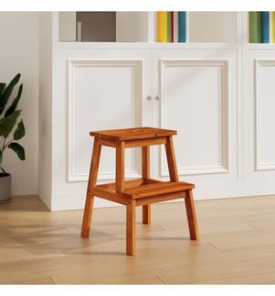 Tritthocker mit 2 Stufen 40x38x50 cm Massivholz Akazie
