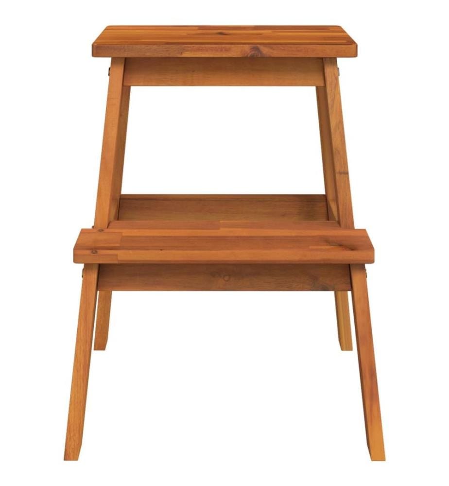 Tritthocker mit 2 Stufen 40x38x50 cm Massivholz Akazie