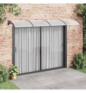 Auvent de porte Noir 350x100 cm Polycarbonate