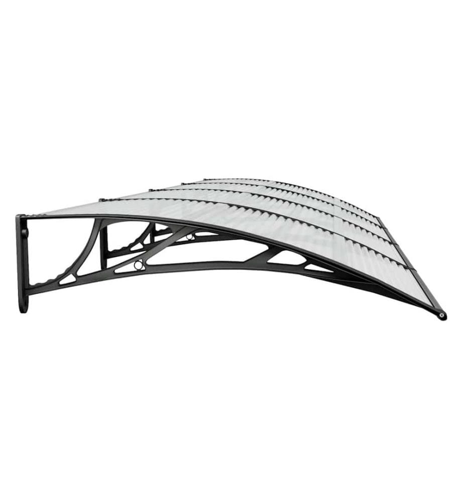 Auvent de porte Noir 350x100 cm Polycarbonate