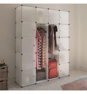 Modularer Schrank mit 14 Fächern weiss 37 x 146 x 180,5 cm
