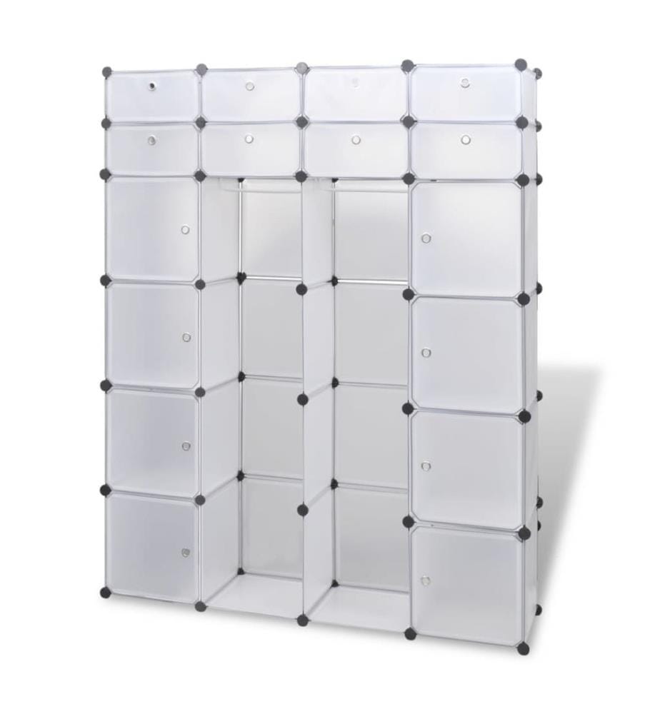 Modularer Schrank mit 18 Fächern weiss 37 x 146 x 180,5 cm