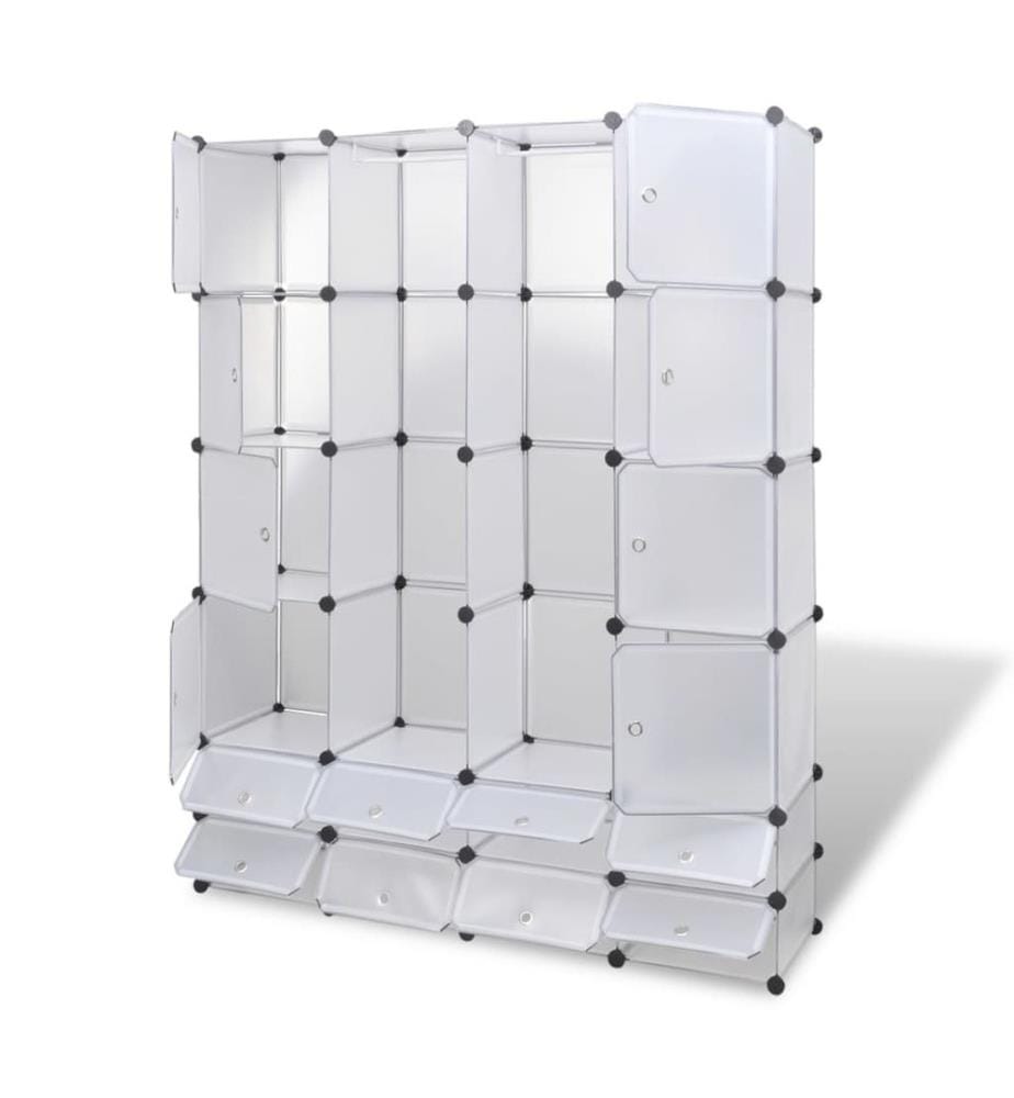 Modularer Schrank mit 18 Fächern weiss 37 x 146 x 180,5 cm