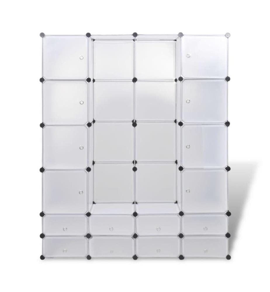 Modularer Schrank mit 18 Fächern weiss 37 x 146 x 180,5 cm