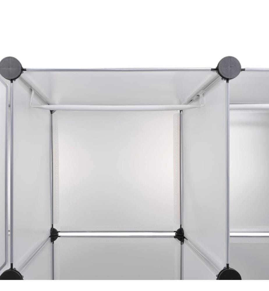 Modularer Schrank mit 18 Fächern weiss 37 x 146 x 180,5 cm