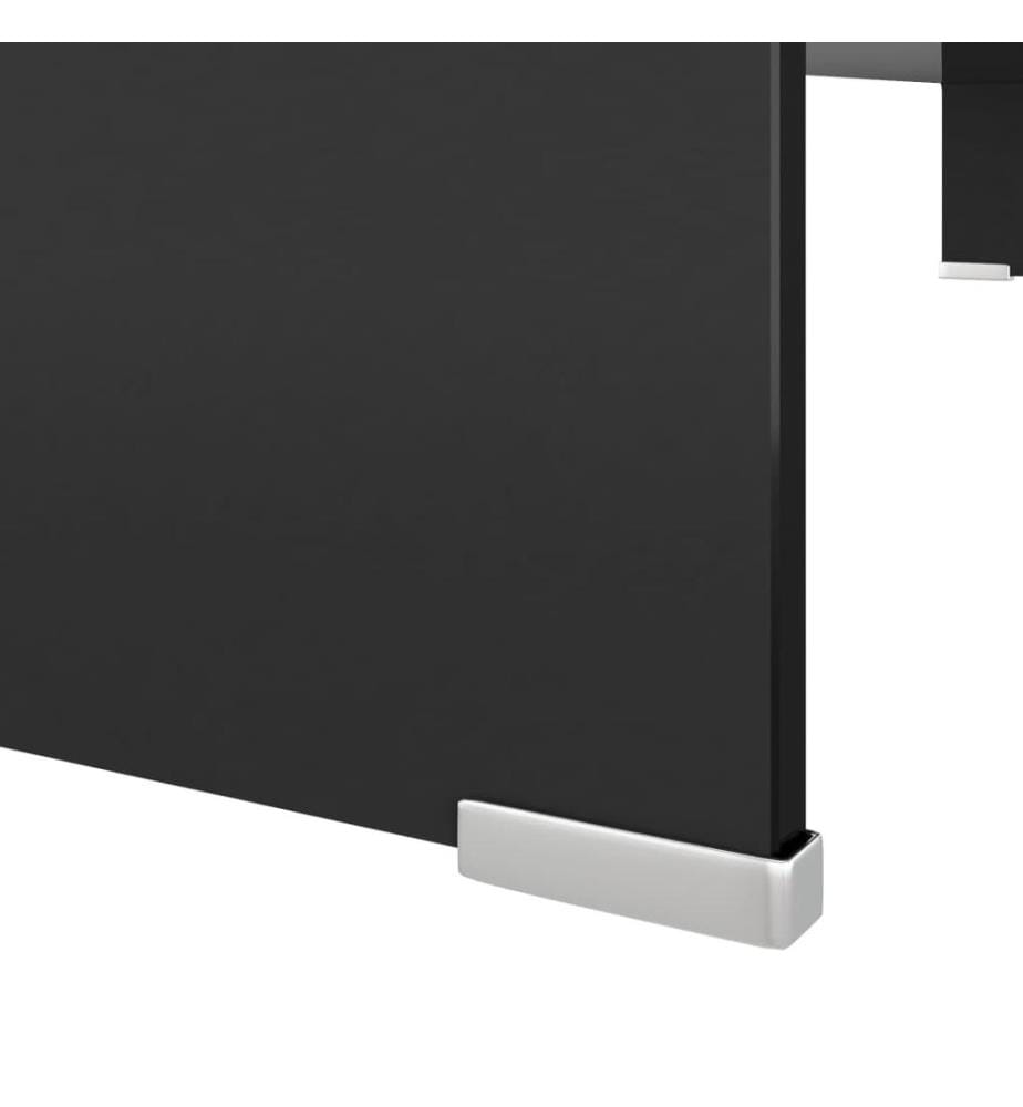 Meuble TV/support pour moniteur 100x30x13 cm verre noir