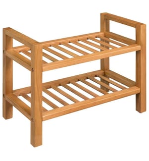Schuhregal mit 2 Etagen 50x27x40 cm Massivholz Eiche