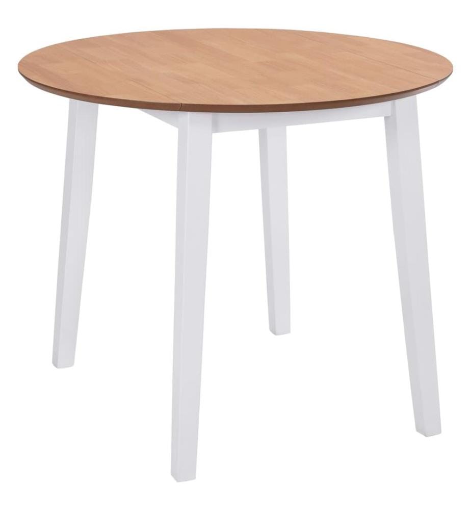 Table à manger ronde à abattant MDF blanc