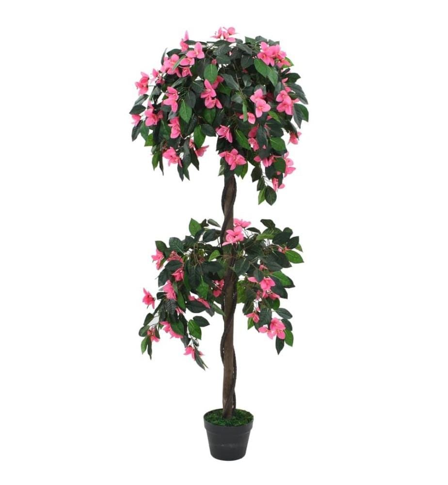 Künstliche Rhododendron-Pflanze mit Topf 155 cm Grün und Rosa