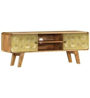 Meuble TV Bois de manguier massif 120x30x45 cm