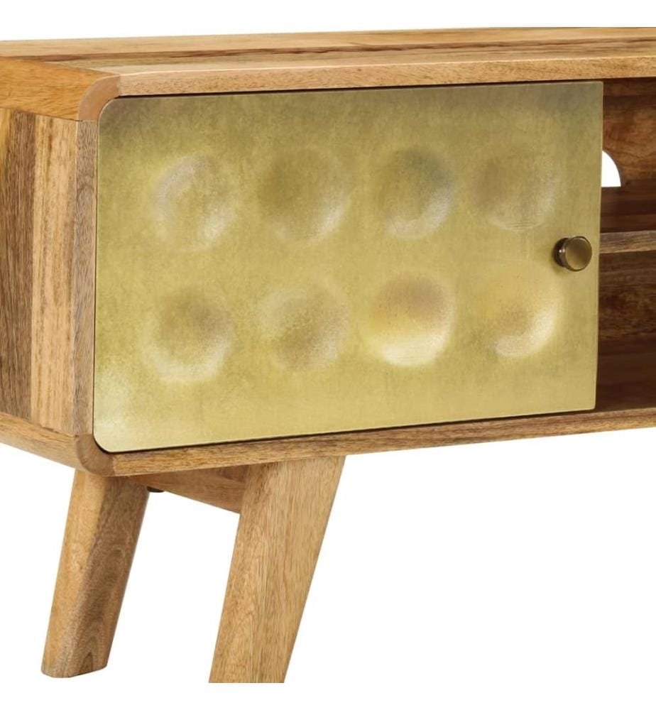 Meuble TV Bois de manguier massif 120x30x45 cm