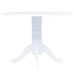 Table à manger Blanc 106 cm Bois d'hévéa massif