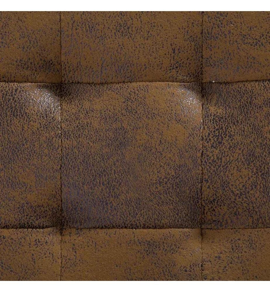 Pouf de rangement 87,5 cm Marron Similicuir daim