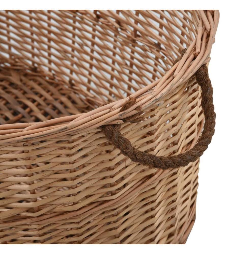 Holzkorb mit Tragegriffen 88 x 57 x 34 cm Natur Weide
