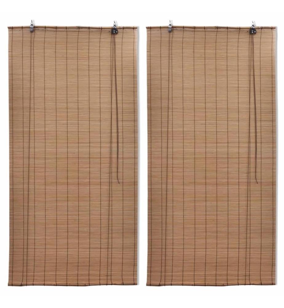 Bambusrollos 2 Stk. 100x160 cm Braun