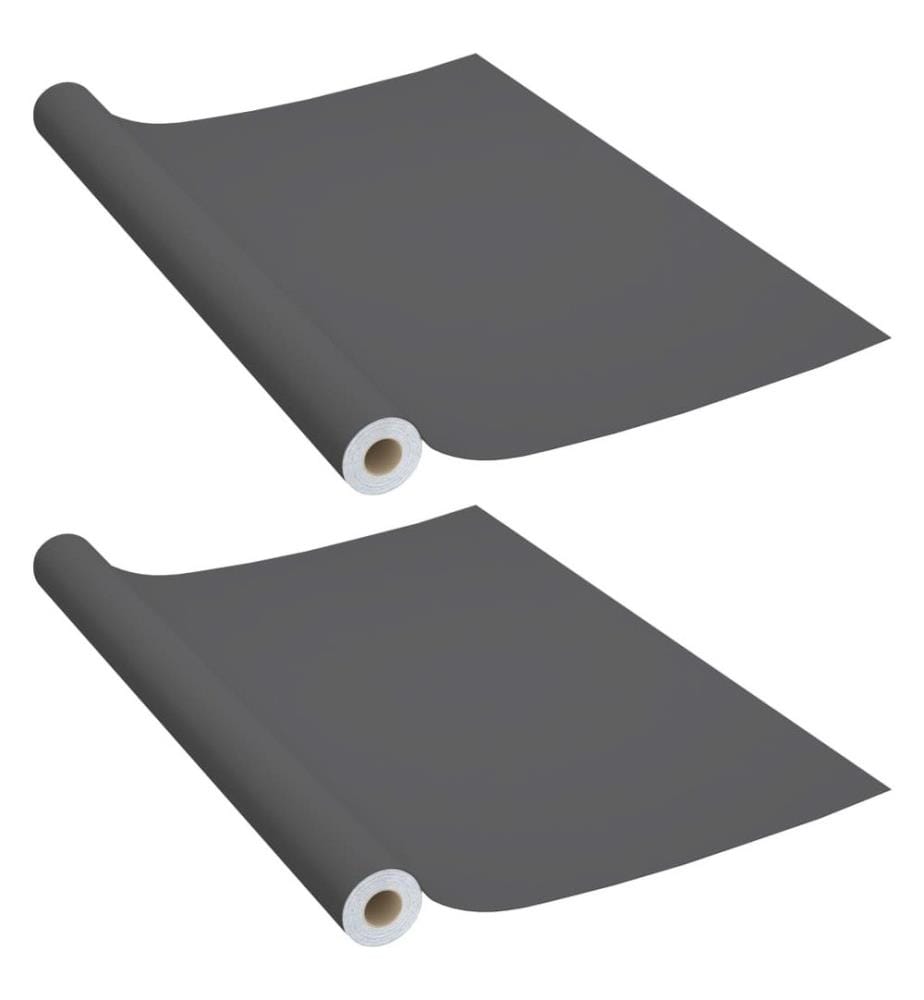Möbelfolien Selbstklebend 2 Stk. Grau 500x90 cm PVC