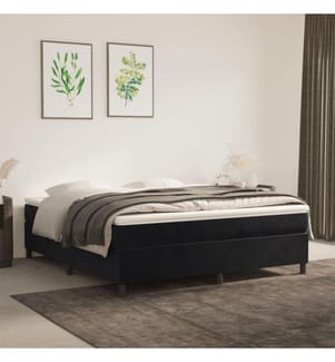 Boxspringbett Schwarz 160x200 cm Samt