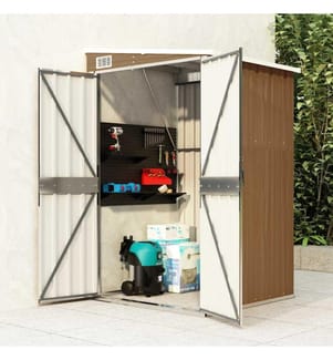 Remise de jardin murale Marron 118x100x178 cm Acier galvanisé