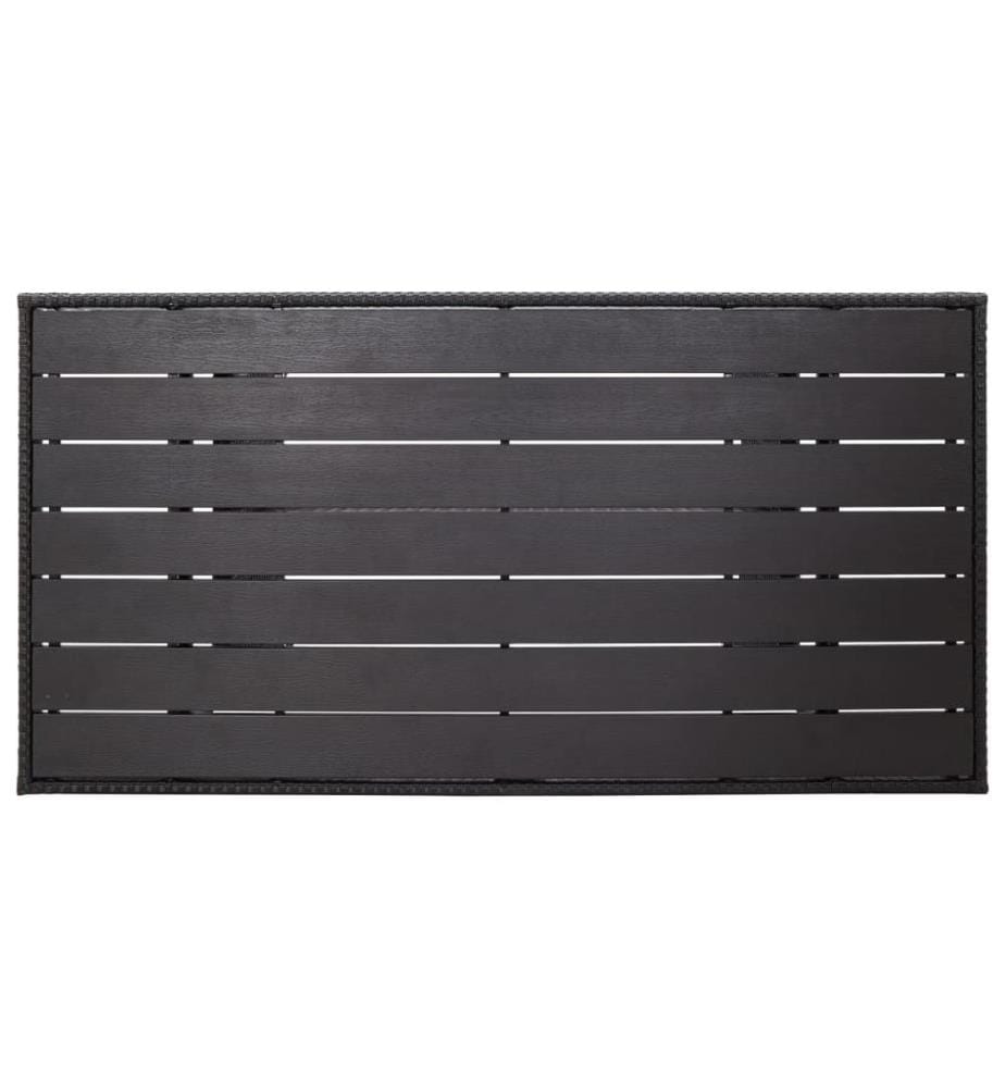 Gartentisch Schwarz 120x70x66 cm Poly Rattan