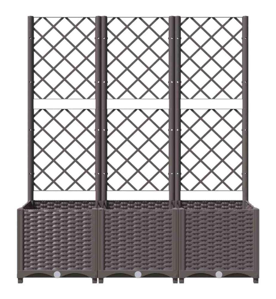 Pflanzkübel mit Rankgitter Braun 120x40x136 cm PP