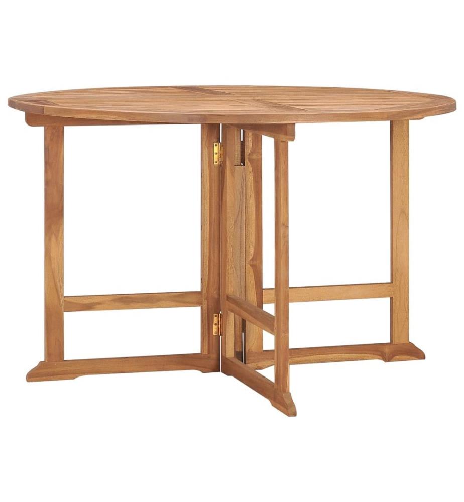 Table à dîner de jardin pliable Ø110x75 cm Bois massif de teck