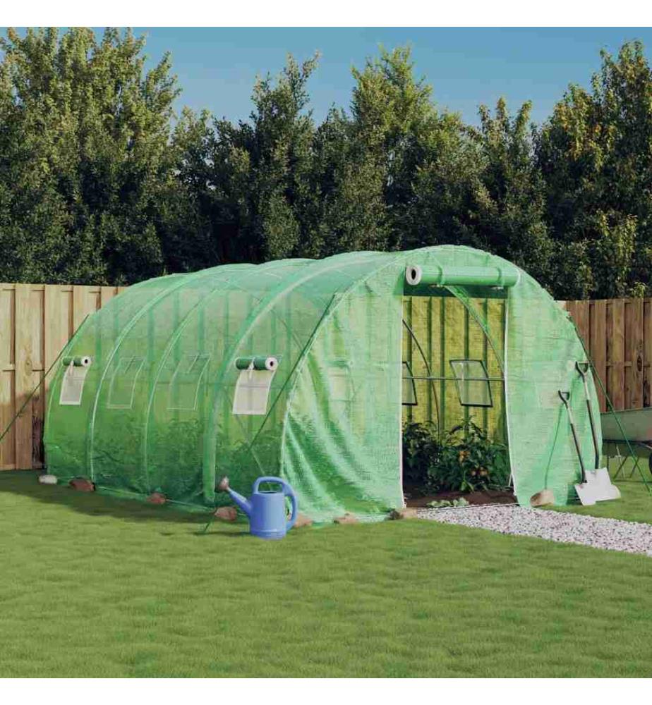 Gewächshaus mit Stahlrahmen Grün 12 m² 4x3x2 m