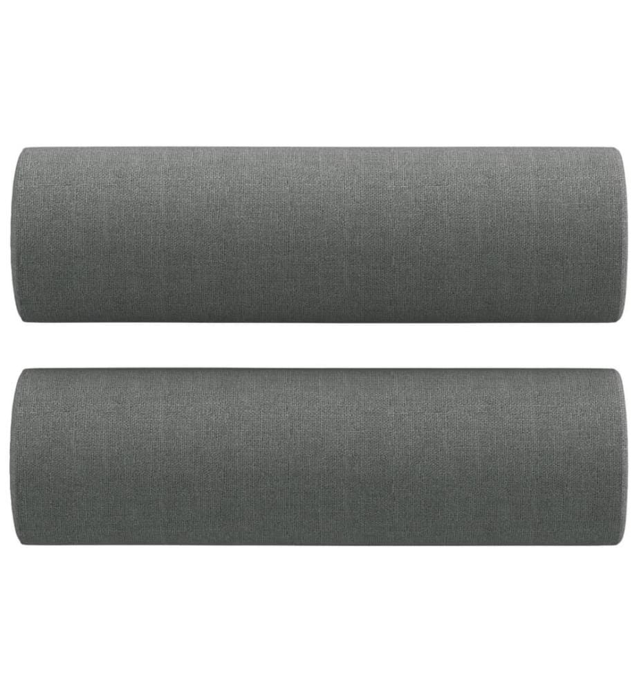2-Sitzer-Sofa mit Zierkissen Dunkelgrau 140 cm Stoff