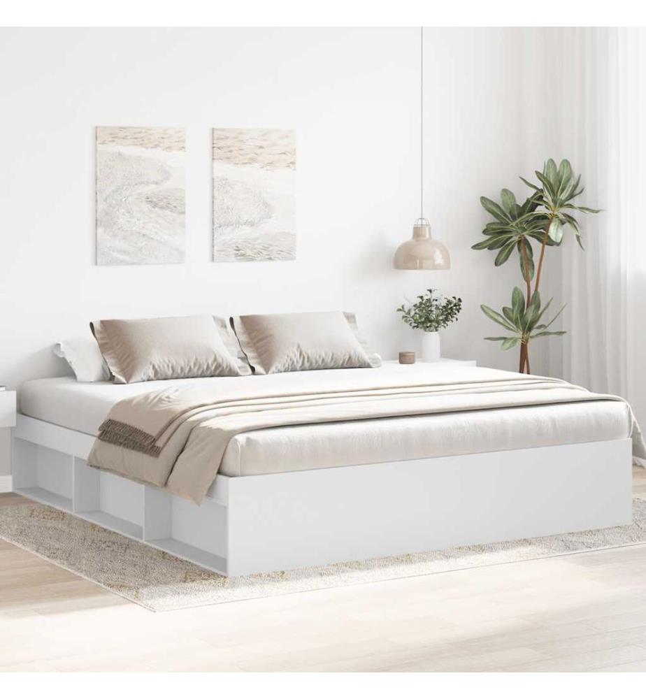 Cadre de lit sans matelas blanc 180x200 cm