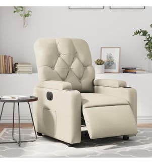 Relaxsessel Elektrisch Creme Kunstleder