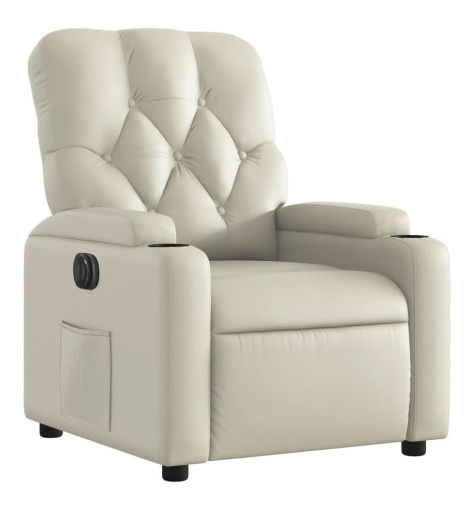 Relaxsessel Elektrisch Creme Kunstleder