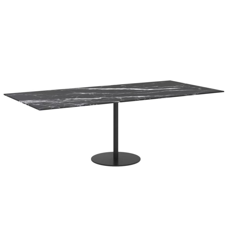 Tischplatte Schwarz 100x62 cm 8 mm Hartglas in Marmoroptik