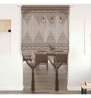 Makramee Vorhang Taupe 140x240 cm Baumwolle