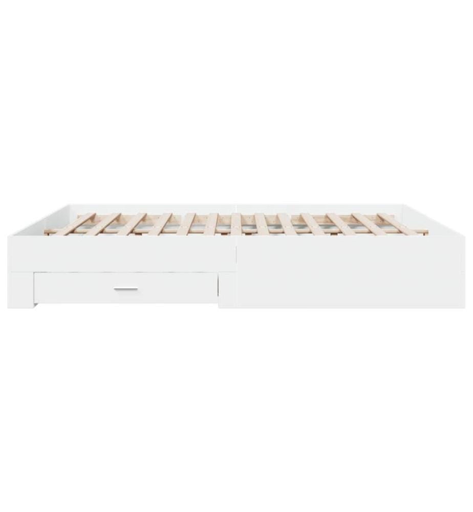 Bettgestell mit Schubladen Weiss 180x200 cm Holzwerkstoff