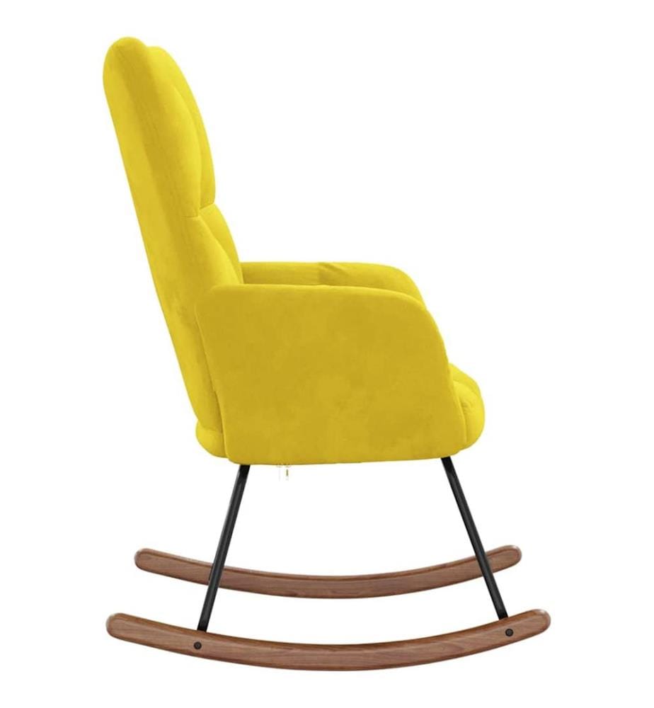 Chaise à bascule Jaune moutarde Velours