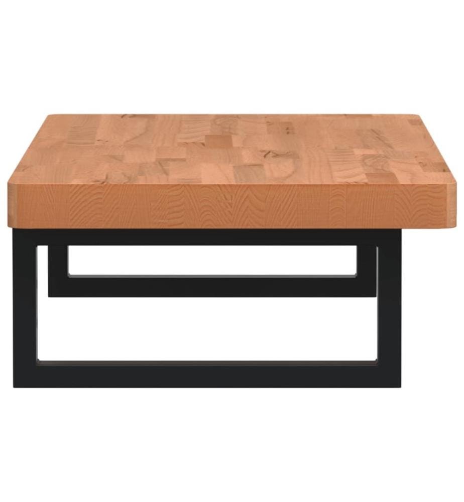 Waschbeckenregal Wandmontage Stahl und Massivholz Buche