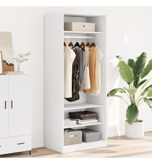 Kleiderschrank Weiss 80x50x200 cm Holzwerkstoff