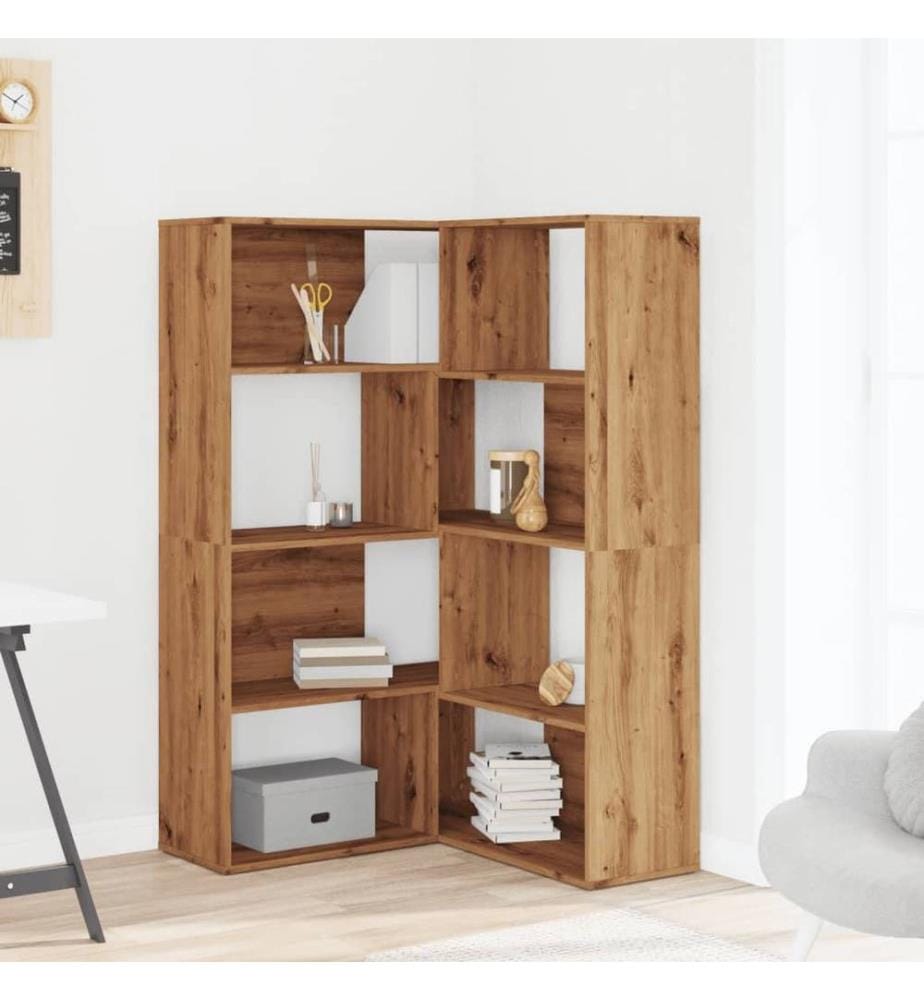 Eck-Bücherregal 4 Etagen Artisan-Eiche 85x85x140 Holzwerkstoff