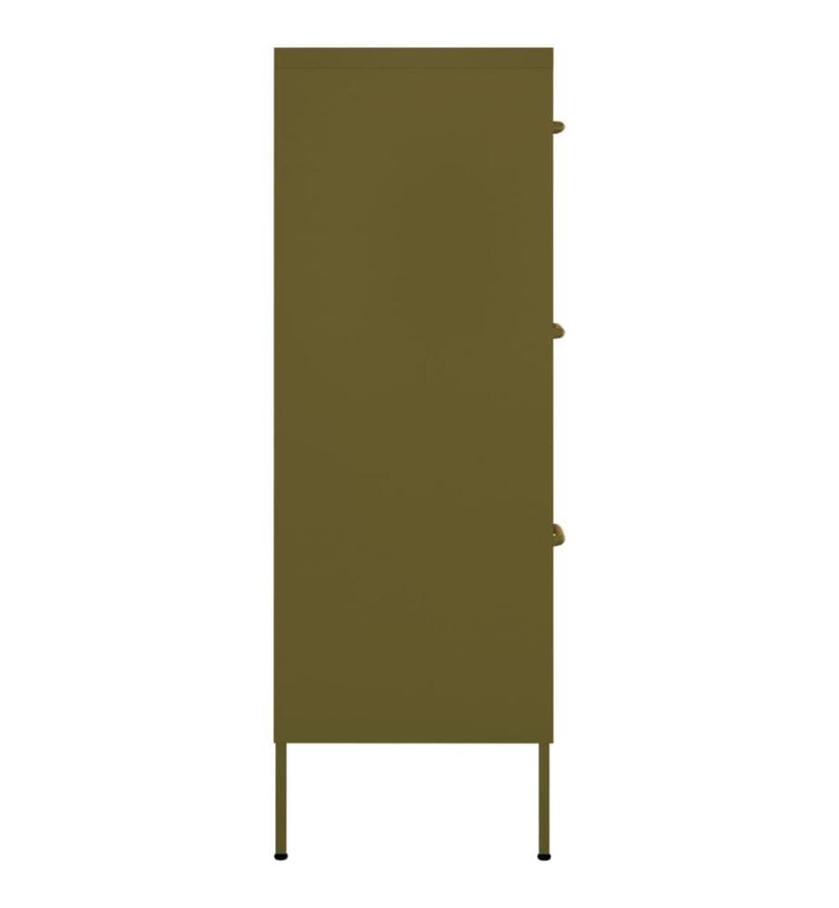 Armoire à tiroirs Vert olive 80x35x101,5 cm Acier