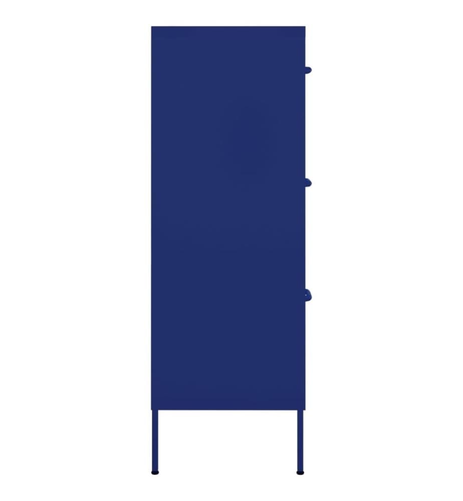 Schubladenschrank Marineblau 80x35x101,5 cm Stahl