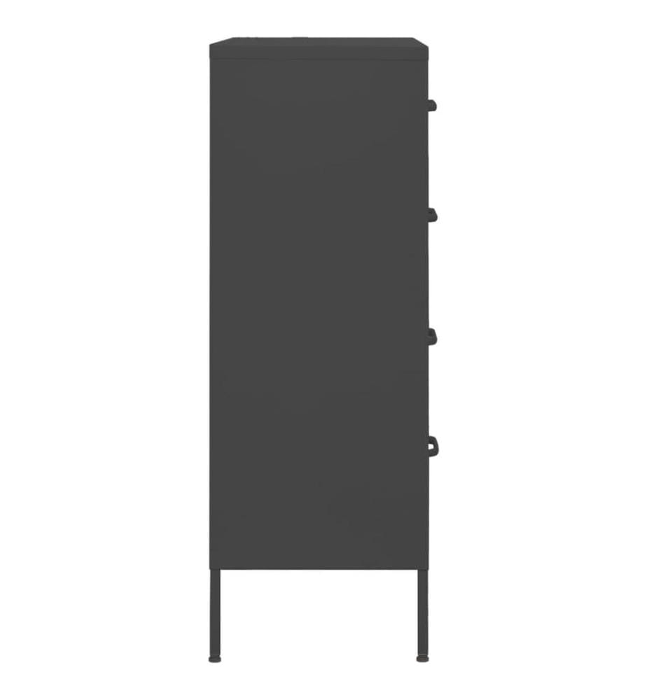 Commode Anthracite 80x35x101,5 cm Acier