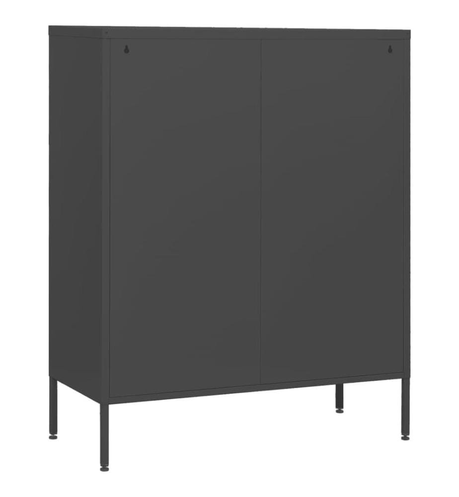 Commode Anthracite 80x35x101,5 cm Acier