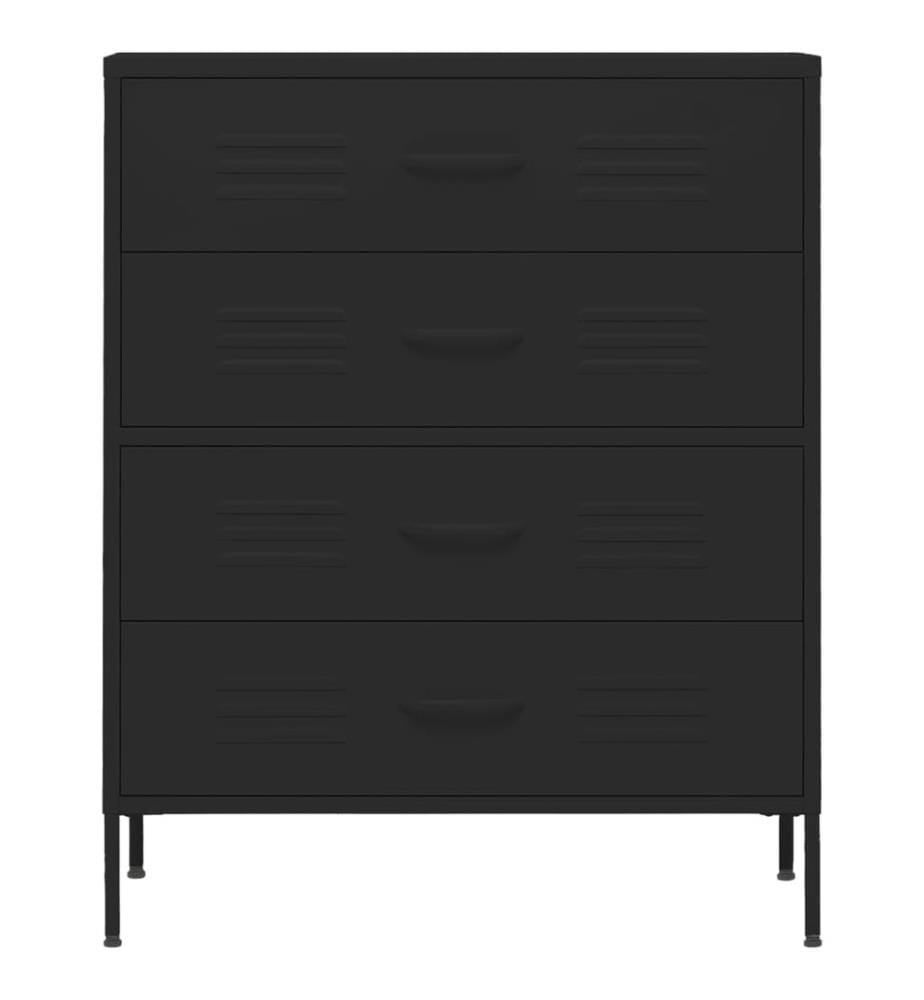 Commode Noir 80x35x101,5 cm Acier